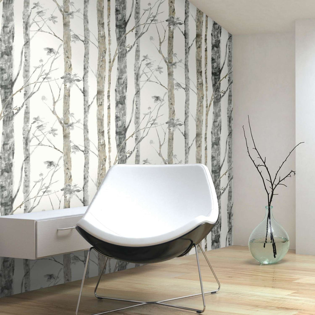  RoomMates 20.5 In. W X 16.5 Ft. L Birch Trees Vinyl Peel And Stick Wallpaper