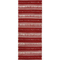  Simples Spaces 21 In. W X 54 In. L Red Moroccan Microfiber Polyester Accent Rug