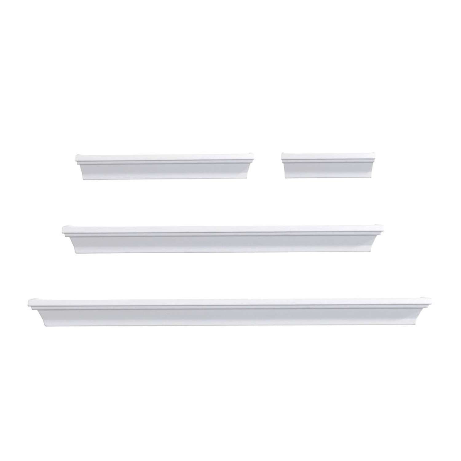  Melannco 5.12 In. H X 24.61 In. W X 4.33 In. L White Wood Ledge Shelf Set
