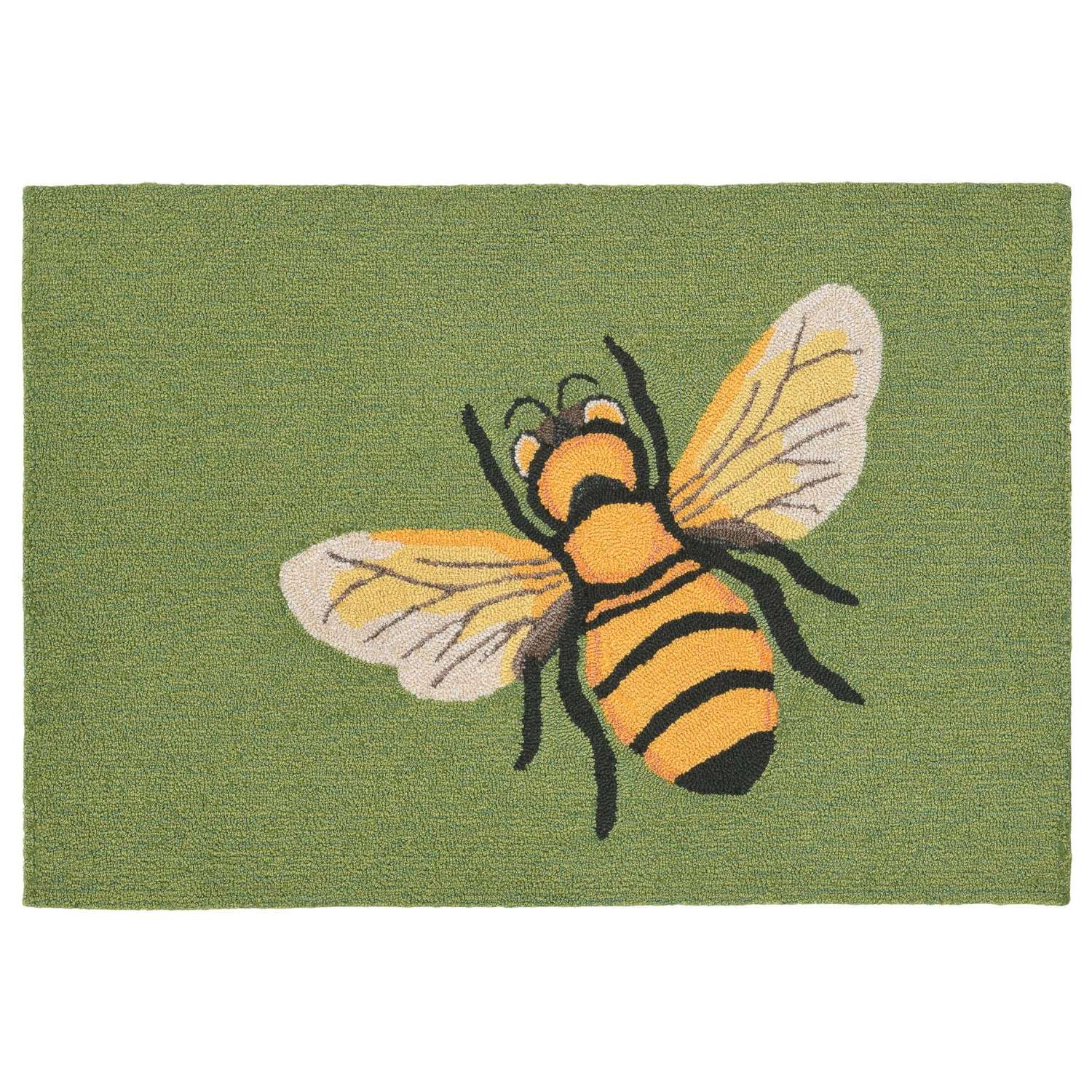  Liora Manne Frontporch 1.67 Ft. W X 2.5 Ft. L Multi-color Bee Polyester Accent Rug