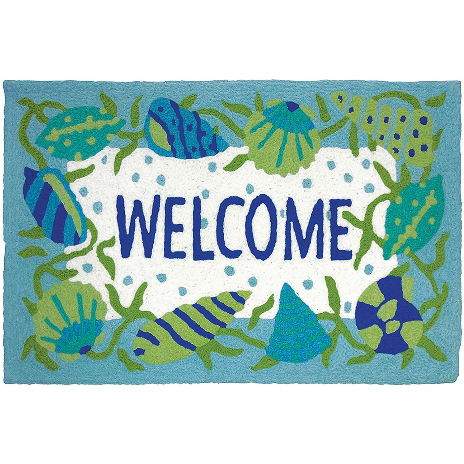  Jellybean 20 In. W X 30 In. L Multi-colored Beach Welcome Accent Rug