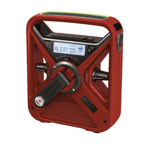  Eton American Red Cross Red Weather Alert Radio Flashlight Digital Battery Operated