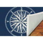  Liora Manne Frontporch 3.5 Ft. W X 5.5 Ft. L Navy Blue Traditional Polyester Rug