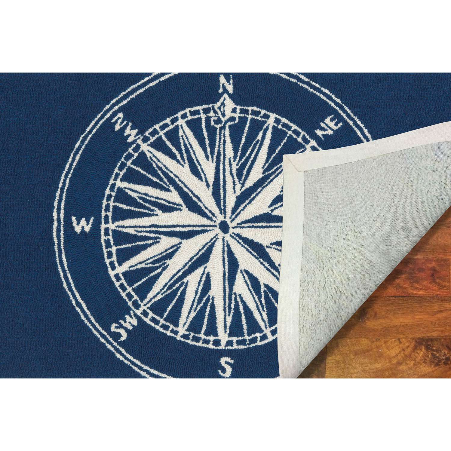  Liora Manne Frontporch 3.5 Ft. W X 5.5 Ft. L Navy Blue Traditional Polyester Rug