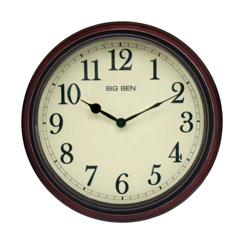  Westclox 15.5 In. L X 15.5 In. W Indoor Classic Analog Wall Clock Glass/Wood Brown
