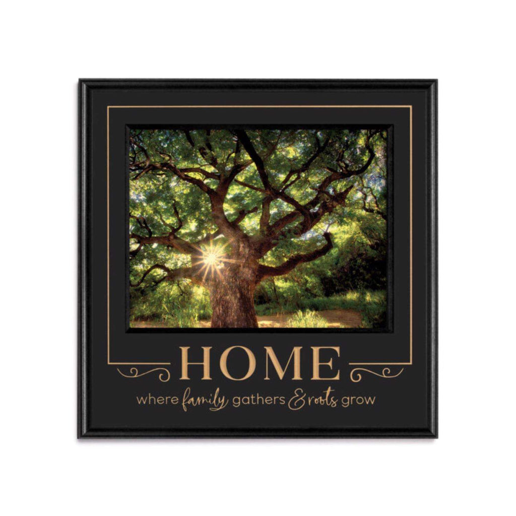  P. Graham Dunn 19.25 In. H X 1 In. W X 19.25 In. L Black MDF Home Where Family Gathers & Roots Grow