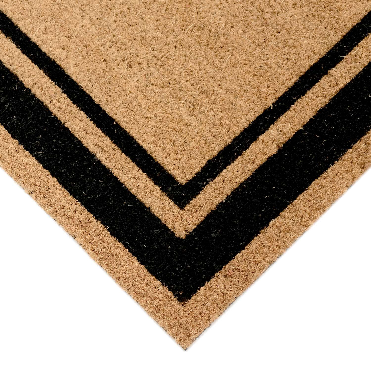  Liora Manne Natura 2 In. W X 3 In. L Black/Natural Novelty Coir Door Mat