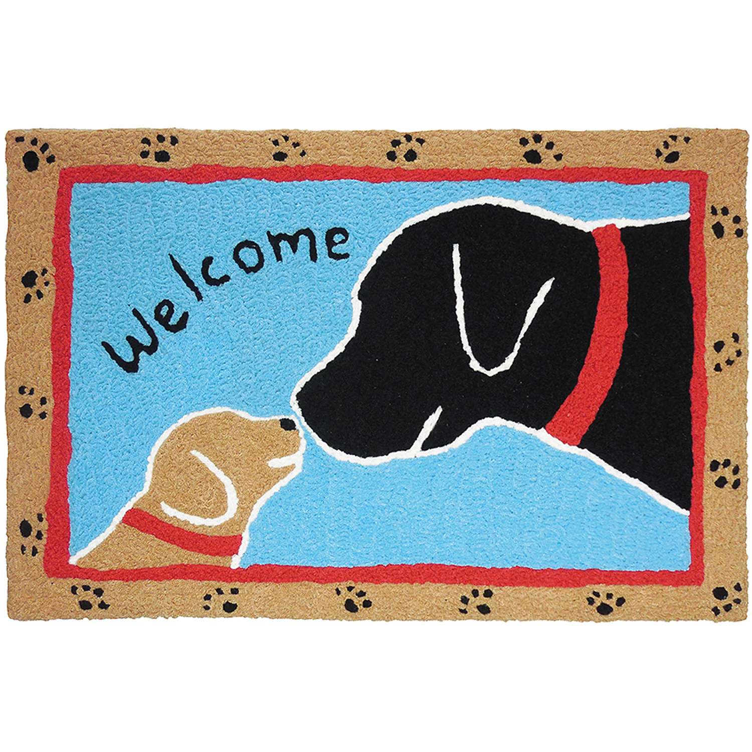  Jellybean 20 In. W X 30 In. L Multi-colored Welcome Dogs Accent Rug