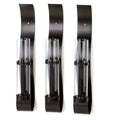  Accent Plus 14.375 In. H X 3.25 In. W X 2.75 In. L Black Wave Trio Glass/Iron Wall Sconces