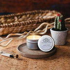  The Rustic House Silver Cactus Bloom Scent Travel Candle 4 Oz