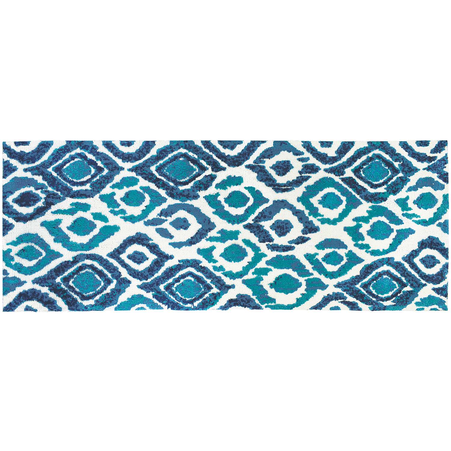  Simple Space 21 In. W X 54 In. L Blue/Green Ikat Accent Rug