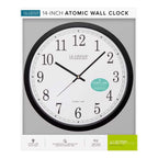  La Crosse Technology 14 In. L X 14 In. W Indoor Modern Analog Atomic Wall Clock Glass/Plastic Black