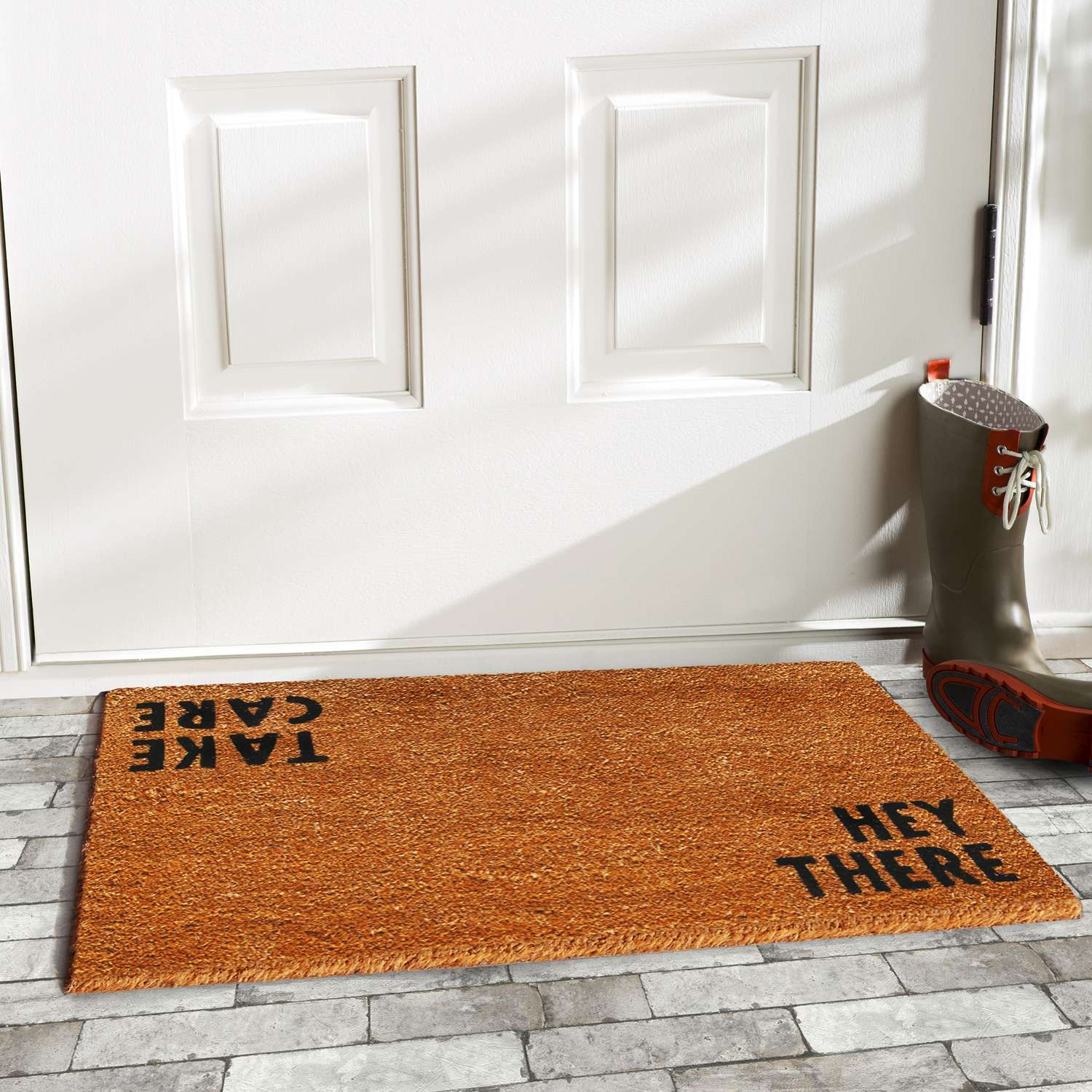  Home & More 1.42 W X 2.42 L Brown Hey There Coir Door Mat