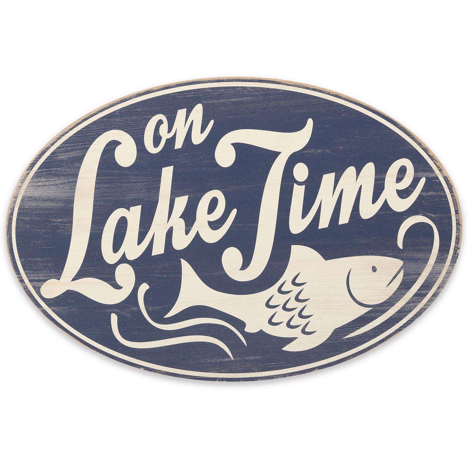  Open Road Brands 9.75 In. H X 0.5 In. W X 14.75 In. L Blue/White Wood Wall Decor