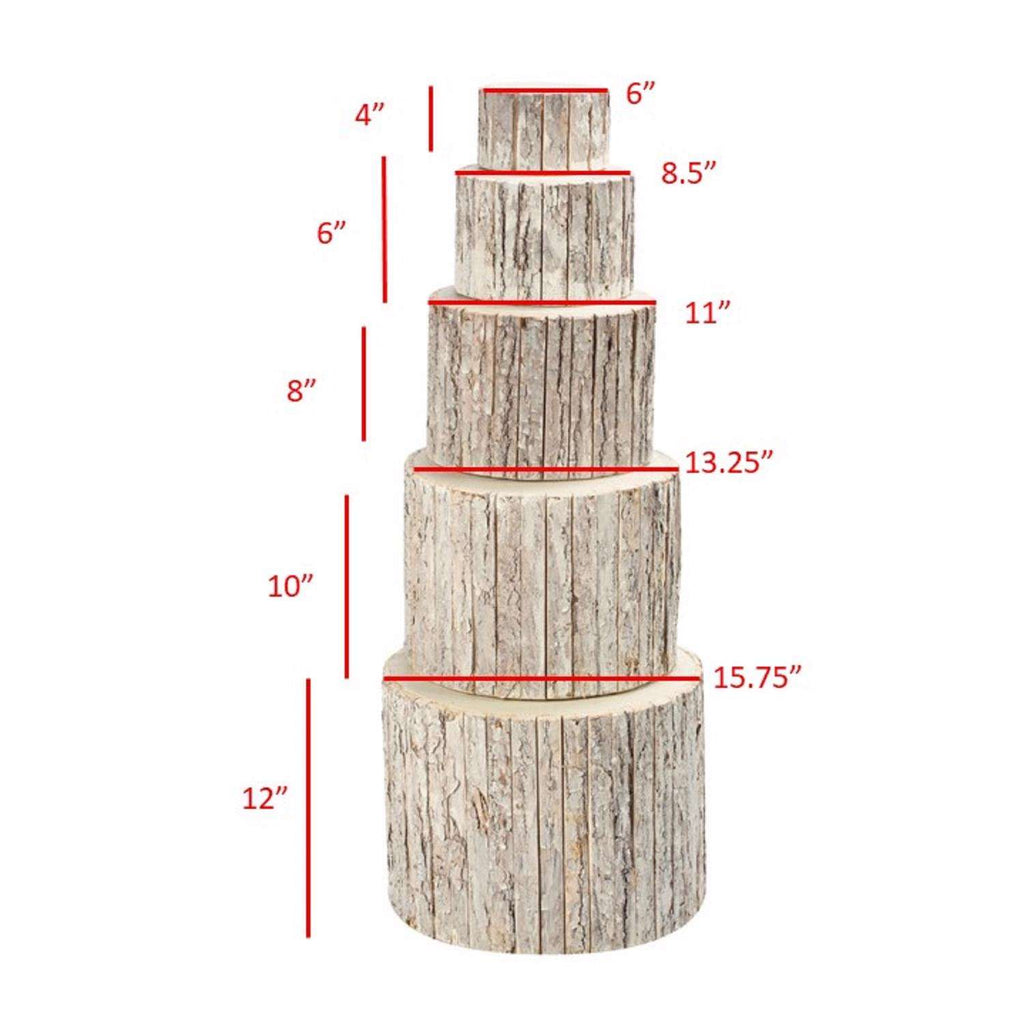  Tripar 12 In. H X 15-3/4 In. W X 15-3/4 In. L Natural Wood Bark Wrapped Risers