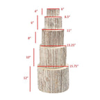  Tripar 12 In. H X 15-3/4 In. W X 15-3/4 In. L Natural Wood Bark Wrapped Risers