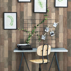  RoomMates 20.5 In. W X 16.5 Ft. L Dark Weathered Plank Vinyl Peel And Stick Wallpaper