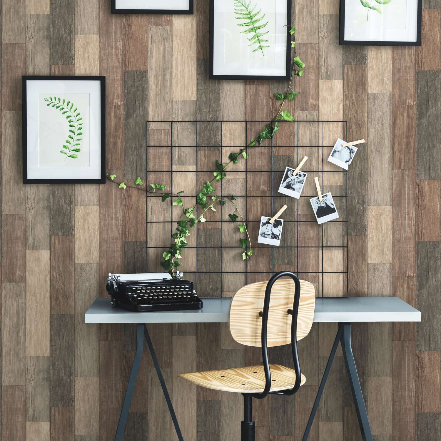  RoomMates 20.5 In. W X 16.5 Ft. L Dark Weathered Plank Vinyl Peel And Stick Wallpaper