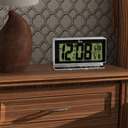  La Crosse Technology Equity 3.66 In. Silver Alarm Clock LCD Battery Operated