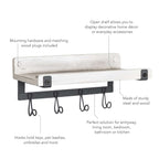  Spectrum 4.5 In. H X 4.75 In. W X 9 In. L White Wash/ Industrial Gray Steel/Wood Wall Mount Hook Sta