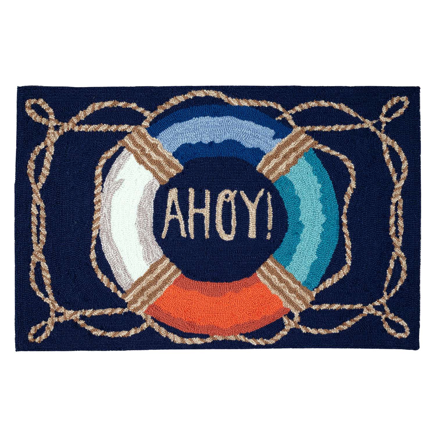  Liora Manne Frontporch 20 In. W X 30 In. L Navy Blue Ahoy Acrylic/Polyester Accent Rug