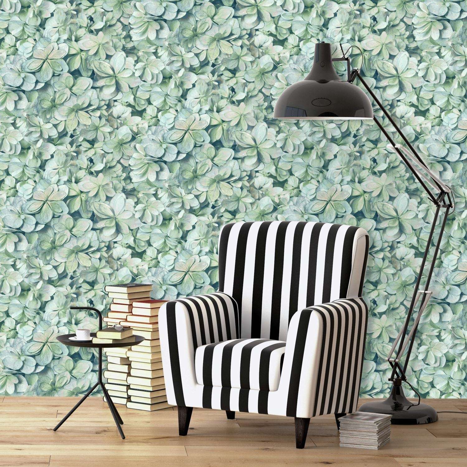  RoomMates 20.5 In. W X 18.86 Ft. L Hydrangea Vinyl Peel And Stick Wallpaper