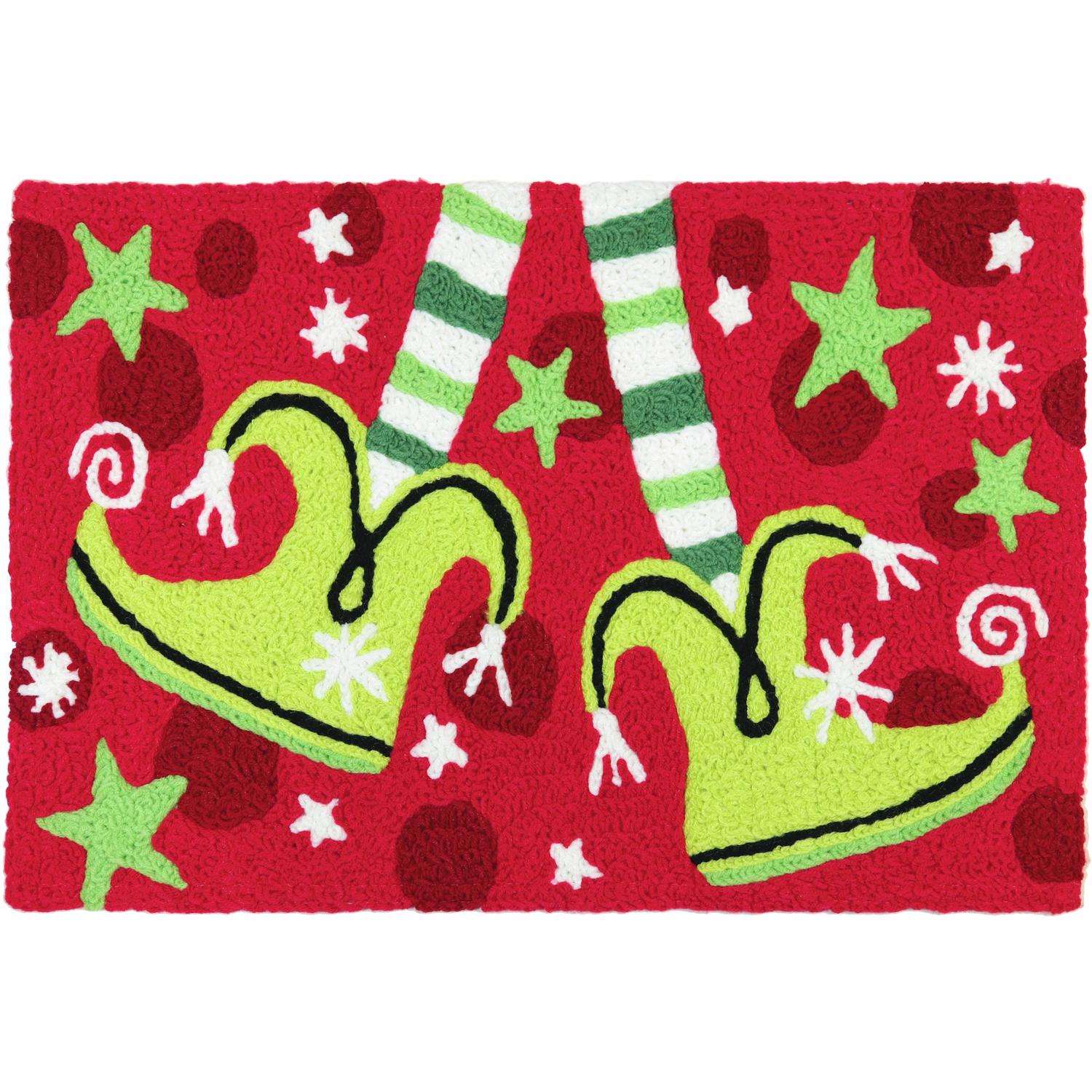  Jellybean Dancing Elfin Feet 30 In. W X 20 In. L Multicolored Patten Polyester Accent Rug