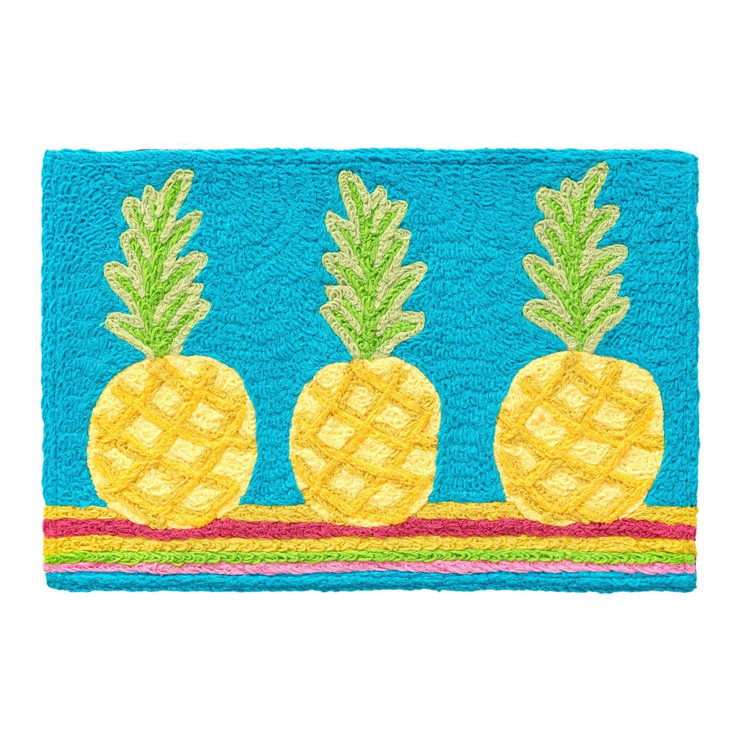  Jellybean 20 In. W X 30 In. L Multicolored Pineapple Fiesta Polyester Accent Rug