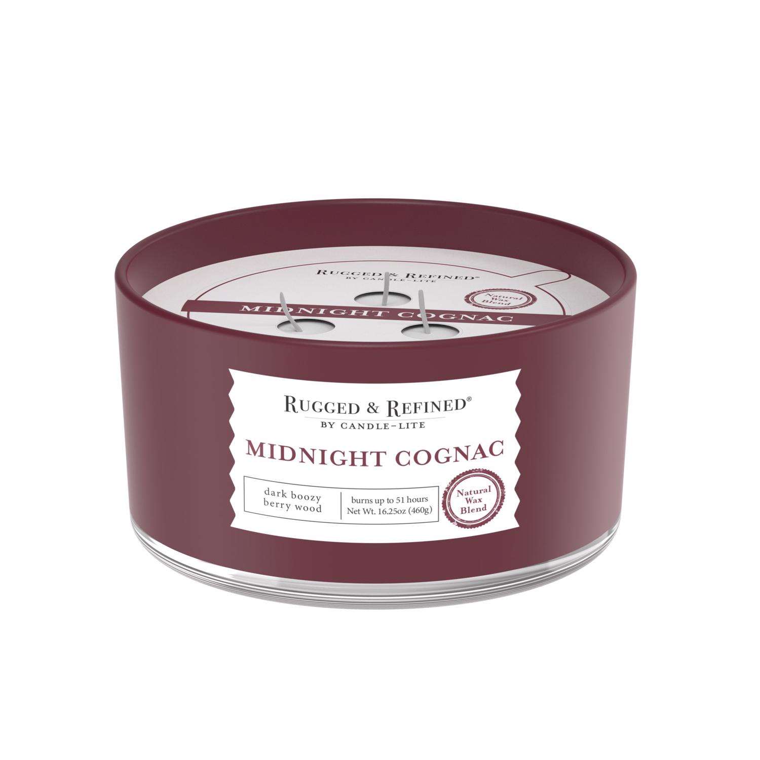  Candle-Lite Rugged & Refined White Midnight Cognac Scent Candle 16.25 Oz