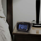  La Crosse Technology Equity 3 In. Black Alarm Clock LCD Battery Operated