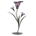  Gallery Of Light 13.5 In. H X 4.625 In. W X 8.5 In. L Serene Lily Glass/Iron Decorative Candle Holde