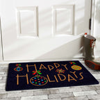  Home & More 1.42 W X 2.42 L Multi-color Happy Holidays Coir Door Mat