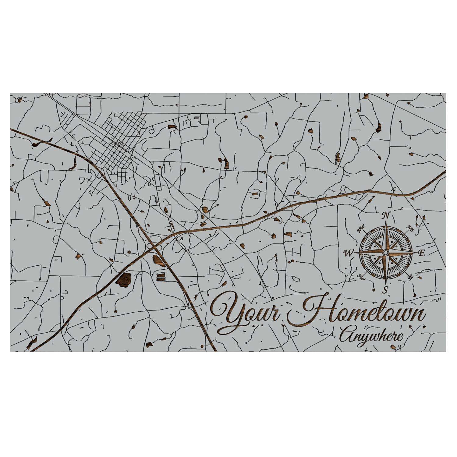  Fire & Pine 11.25 In. H X 19 In. W Lunar Surface Wood Custom Map