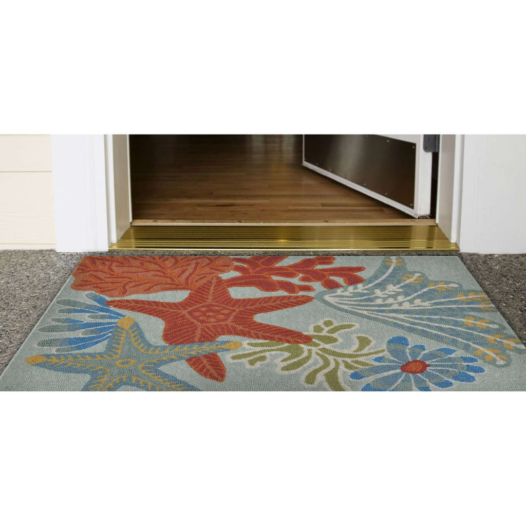  Liora Manne Ravella 2 Ft. W X 3 Ft. L Multi-color Ocean Scene Polypropylene Accent Rug