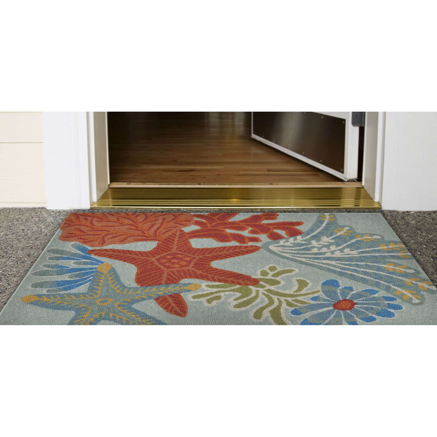  Liora Manne Ravella 2 Ft. W X 3 Ft. L Multi-color Ocean Scene Polypropylene Accent Rug
