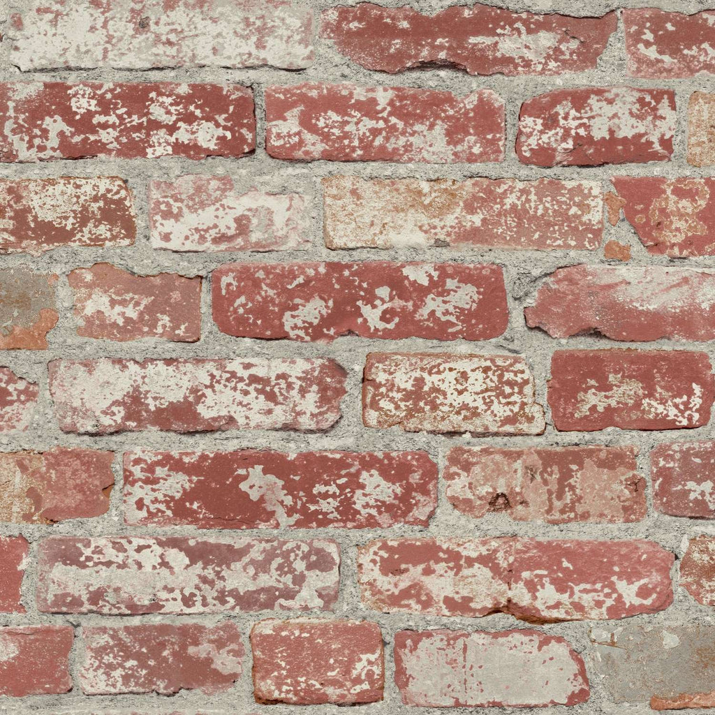  RoomMates 20.5 In. W X 16.5 Ft. L Stuccoed Dark Red Brick Vinyl Peel And Stick Wallpaper