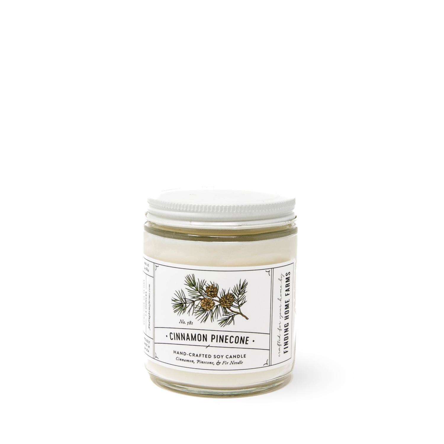  Finding Home Farms White Cinnamon Pinecone Scent Candle 7.5 Oz