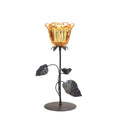 Gallery Of Light 11.75 In. H Gold/Gray Glass/Iron Candle Holder