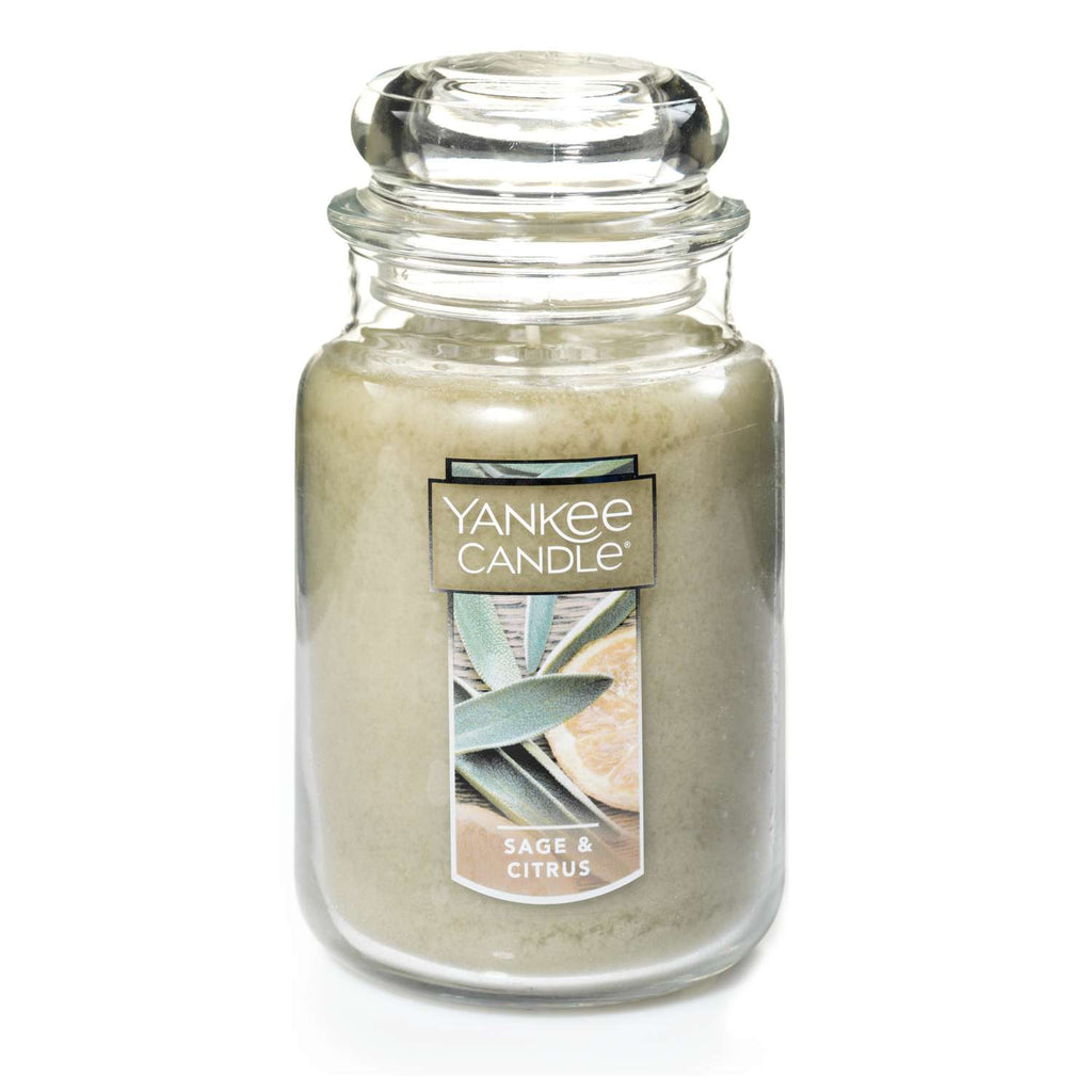  Yankee Candle Green Sage & Citrus Scent Large Candle Jar 22 Oz