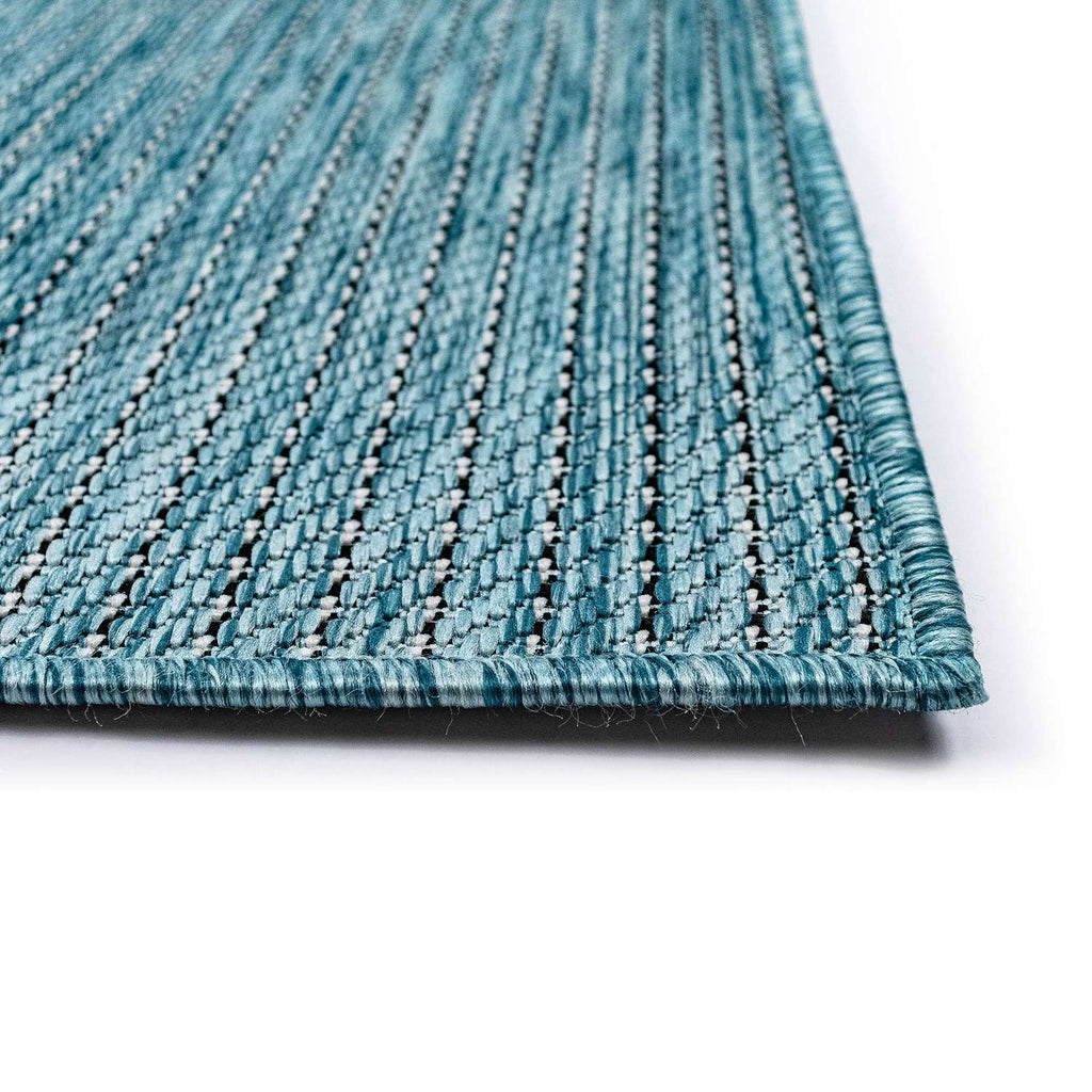  Liora Manne 6.5 Ft. W X 9.33 Ft. L Blue Texture Stripe Polypropylene Accent Rug