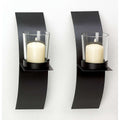  Gallery Of Light 8 In. H X 4.75 In. W X 2.375 In. L Black/Clear Glass/Metal Wall Sconces