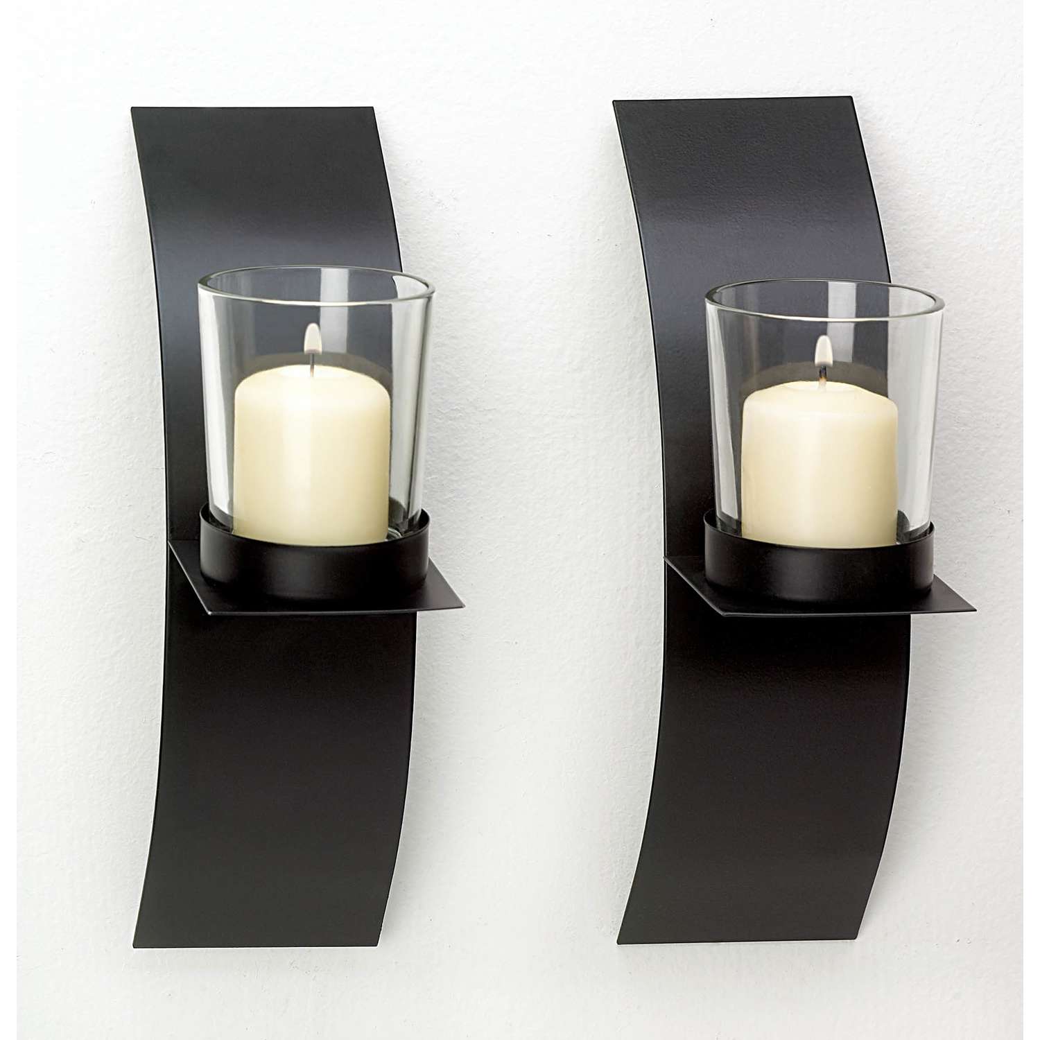  Gallery Of Light 8 In. H X 4.75 In. W X 2.375 In. L Black/Clear Glass/Metal Wall Sconces