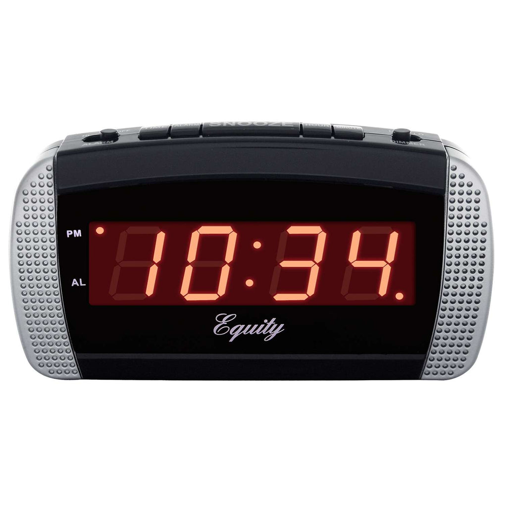  La Crosse Technology Equity 2.5 In. Black Alarm Clock LED Plug-In