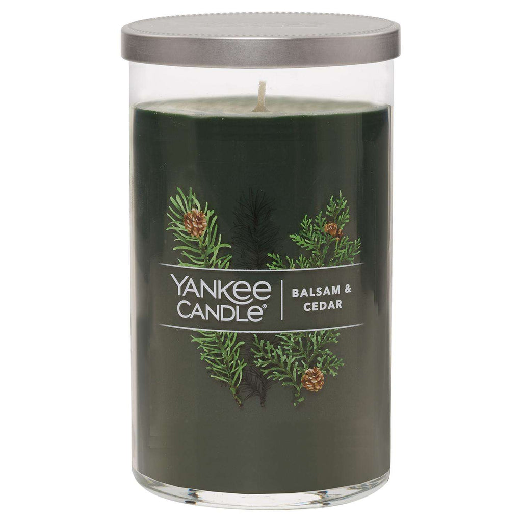  Yankee Candle Signature Green Balsam & Cedar Scent Pillar Candle 14.25 Oz