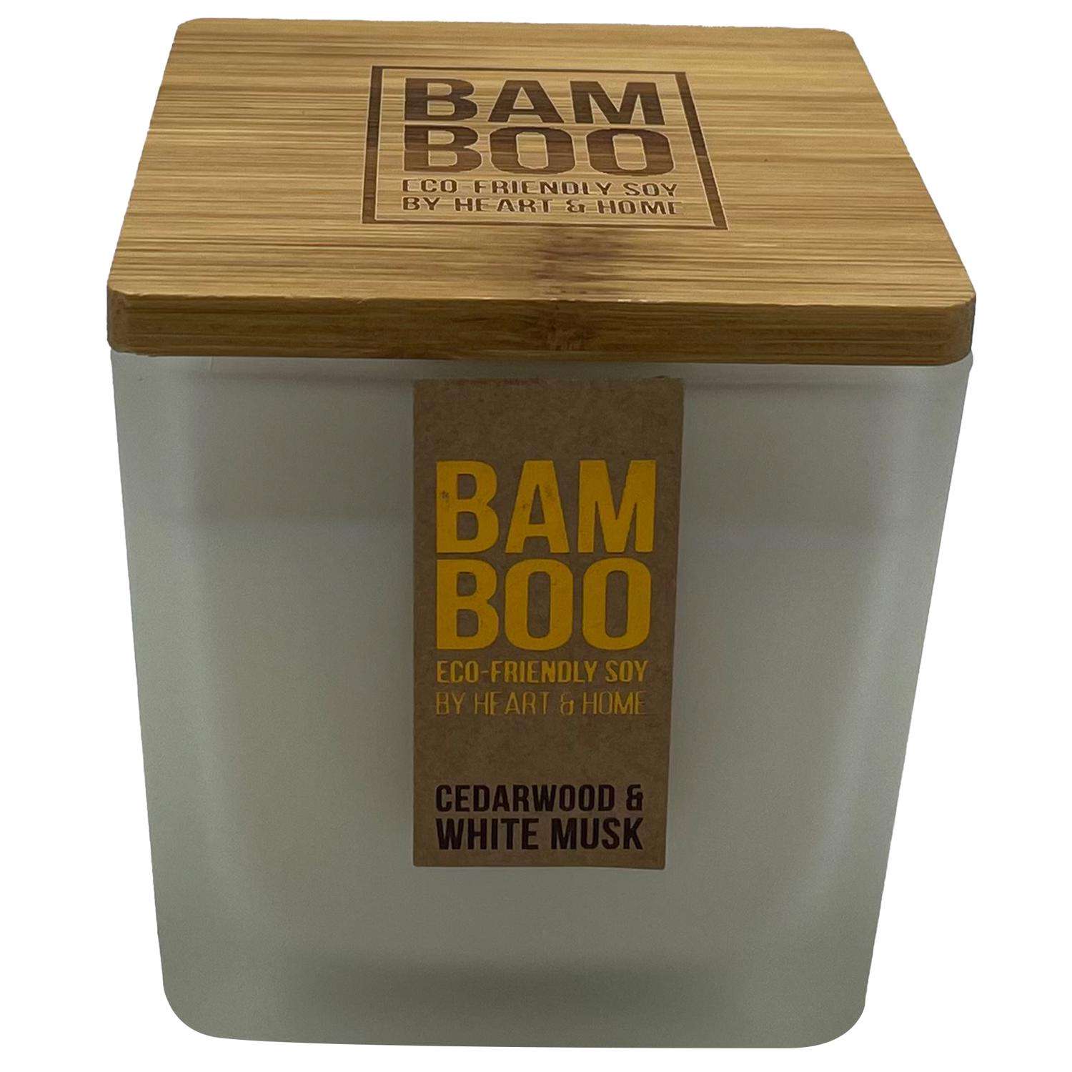  Bamboo Home Fragrance White Cedarwood & White Musk Scent Candle