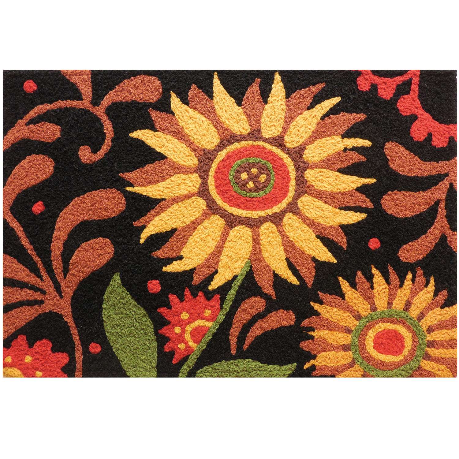  Jellybean 20 In. W X 30 In. L Multi-colored Prairie Sunflowers Accent Rug