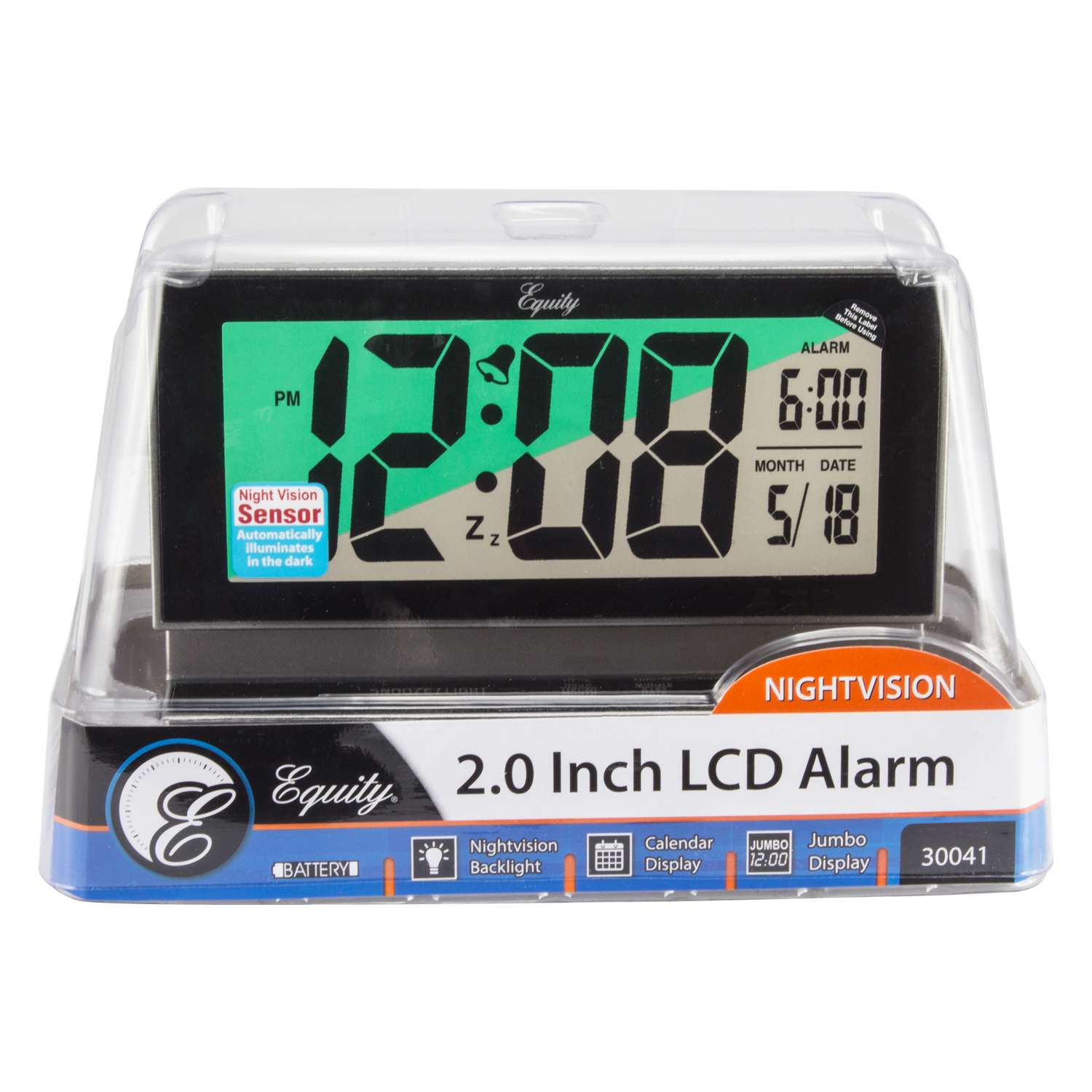  La Crosse Technology Equity 3.66 In. Silver Alarm Clock LCD Battery Operated