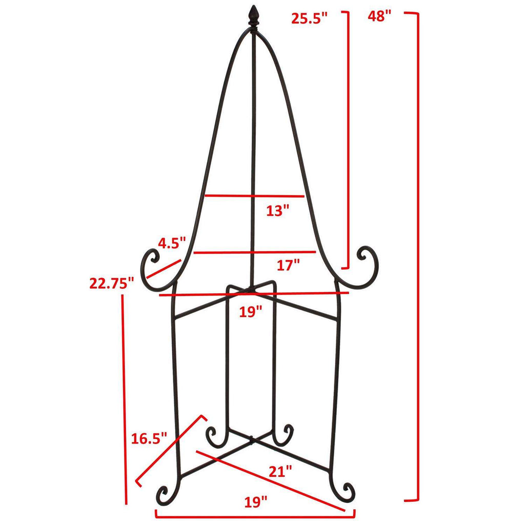  Tripar Baldwin 47.75 In. H X 21.15 In. W X 21.15 In. L Matte Black Metal Folding Floor Easel