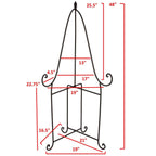  Tripar Baldwin 47.75 In. H X 21.15 In. W X 21.15 In. L Matte Black Metal Folding Floor Easel