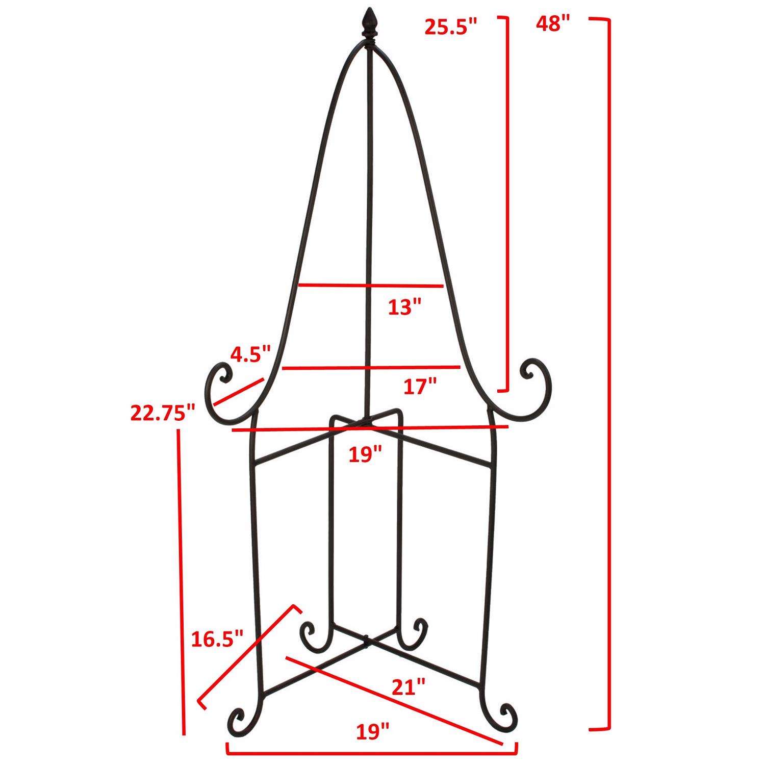  Tripar Baldwin 47.75 In. H X 21.15 In. W X 21.15 In. L Matte Black Metal Folding Floor Easel